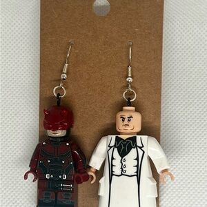 Daredevil and Kingpin Brick Minifigure earrings
